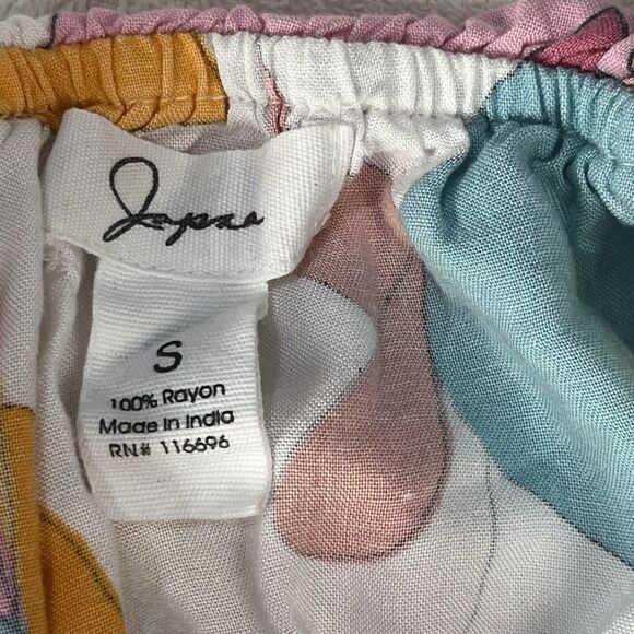 Japna Ruffle Geometric Print Strapless Maxi Dress Sz S Abstract Colorful Retro - Picture 4 of 15